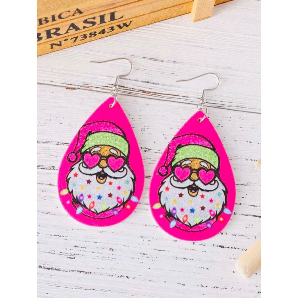 NEW Pink Santa Dangle Earrings